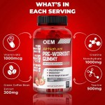Oem Hot Selling Pre-Workout Gummies with Enhanced Creatine Monohydrate for Men and Women