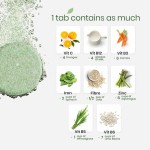 Super Green Daily Fruit and Vegetable Multivitamin Effervescent Tablets Adult Vitamins Supplement
