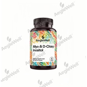 AegleWell Private Label Myo-inositol and D-chiro Inositol Capsules Ovarian Support Supplement Hormone Balance 60 Capsules