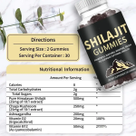 OEM ODM Shilajit Gummies 5 in 1 Supplement with Chaga Mushroom and Ashwagandha With Vitamins Private Label