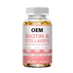 Biotin Collagen Capsules Factory - 4000mcg Hair Nail Skin