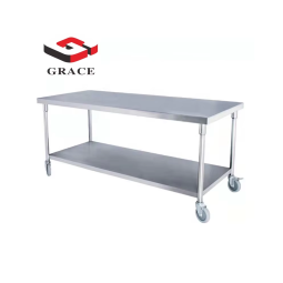 Kitchen Work Table Supplier - Hotel Stainless Steel with Wheel