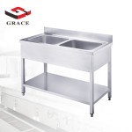 Kitchen Sink Supplier - Commercial Double Sink with Cupboards