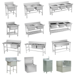 Kitchen Sink Supplier - Commercial Double Sink with Cupboards