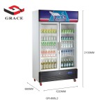 Chiller Freezer Supplier - 2 Glass Door Upright Supermarket