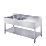 Kitchen Sink Supplier - Commercial Double Sink with Cupboards