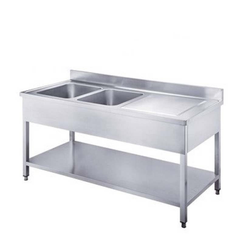 Kitchen Sink Supplier - Commercial Double Sink with Cupboards