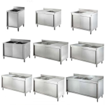 Kitchen Sink Supplier - Commercial Double Sink with Cupboards