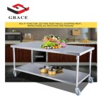 Kitchen Work Table Supplier - Hotel Stainless Steel with Wheel