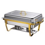 Chafing Dish Supplier - 9L 11L Rectangle Gold Stainless