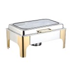 Chafing Dish Supplier - 9L 11L Rectangle Gold Stainless