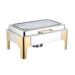 Chafing Dish Supplier - 9L 11L Rectangle Gold Stainless