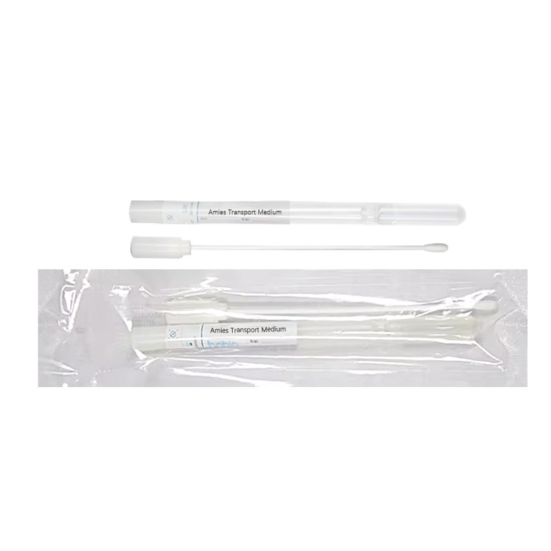 Disposable Medical Sterile Nasal Swab Plastic Nylon Material Alcohol Pad Swab-Amies Stuart Cary-Blair Type with Transport Medium