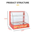 Food Warmer Showcase Factory - Curved Glass 3 Layers Hot