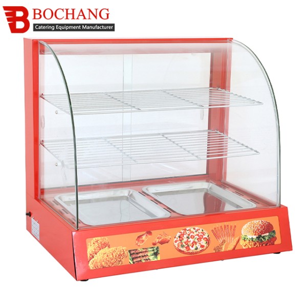 Food Warmer Showcase Factory - Curved Glass 3 Layers Hot