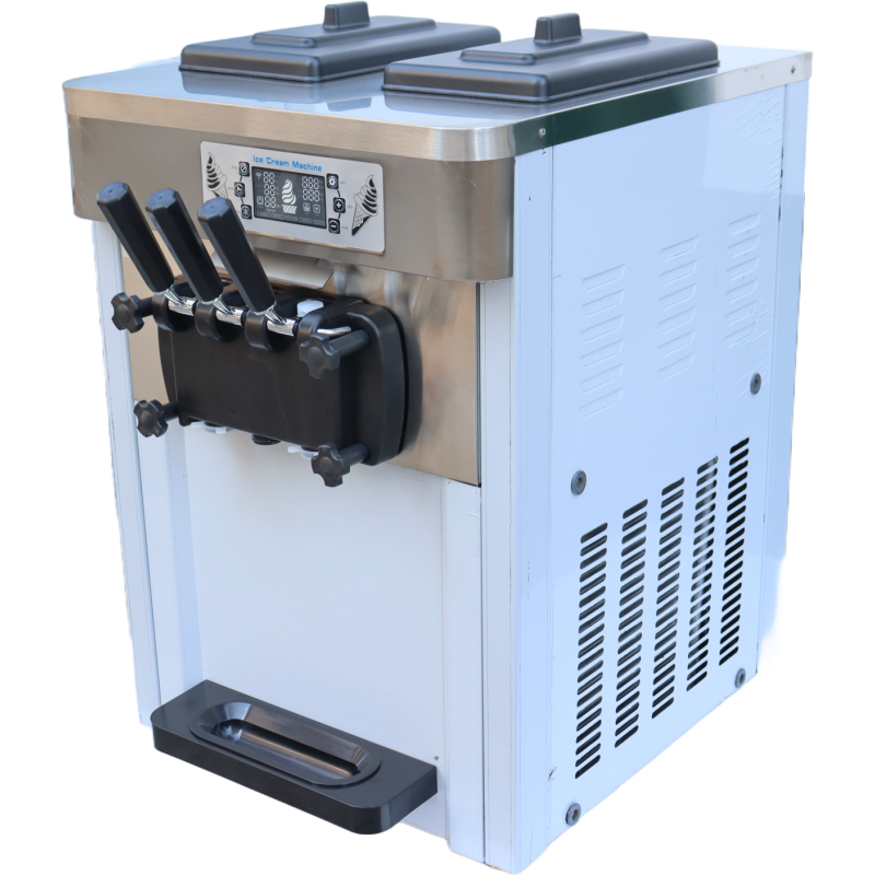 Soft Serve Ice Cream Factory - High Efficiency 3 Flavors Commercial