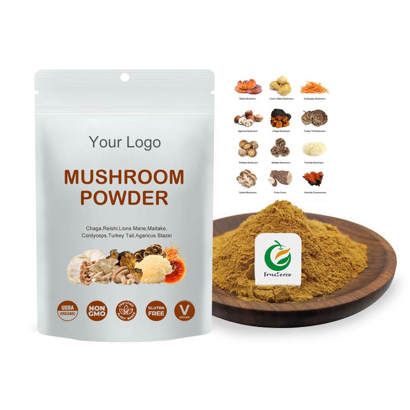 8 in 1 Mushroom Blend Powder Organic Inonotus Obliquus Hericium Erinaceus Ganoderma Lucidum Powder -  Mushroom Complex