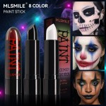 Black, White, Red, Green, Blue, Easy to Color Facial Makeup, Vampire Makeup, 8 Color Halloween Lipstick