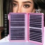 Single Tuft Natural Dense D Curve Segmented Grafting of Eyelashes
