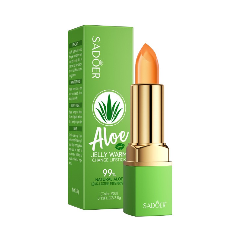 Aloe Vera Jelly Becomes Shiny and Not Easy to Decolorize Moisturizing Makeup Lipstick