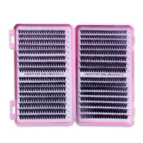 Single Tuft Natural Dense D Curve Segmented Grafting of Eyelashes