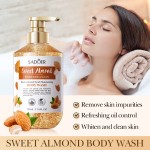 Sweet Almond Whitening Moisturizing Scrub Shower Gel 500ml Cleaning Bath Gel