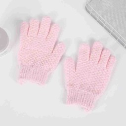 Double Sided Jacquard Frosted Nylon Five Finger Bath Gloves Back Rubbing and Bath Towel
