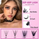 Single Tuft Natural Dense D Curve Segmented Grafting of Eyelashes