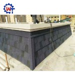 Stone Coated Tile Supplier - Nigeria 0.4mm Black White Shingle Stone Coated