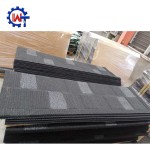 Stone Coated Tile Supplier - Nigeria 0.4mm Black White Shingle Stone Coated