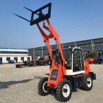 Mini Wheel Loader Supplier - 4WD Diesel Engine Fork Pallets Spikes Attachments