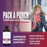 236ml Organic Elderberry Syrup Drops with Cidr Vinegar for Adults Oral Liquid Dosage Not for Pregnant Women