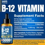 OEM Organic Vegan B Sublingual Brain Support Drops Vitamin Methyl B12 Food Grade Energy Health Detox Cleanse OEM