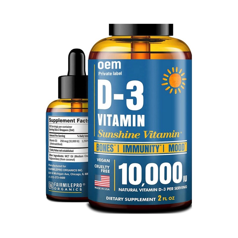 Private Label Vitamin D3 Oral Drops Immune System D Health Detox Cleanse Healthcare Supplement
