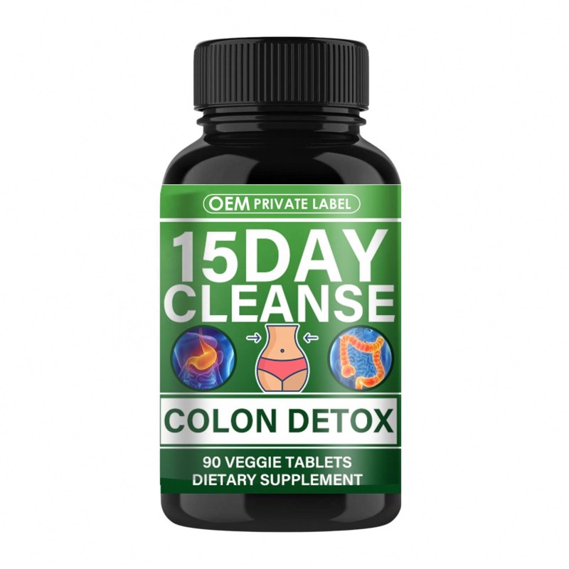 Hot Sale 15-Day Gut Colon Cleanse Detox Support for Adults Men Women Featuring Senna Cascara Sagrada Psyllium Husk Tablet Dosage