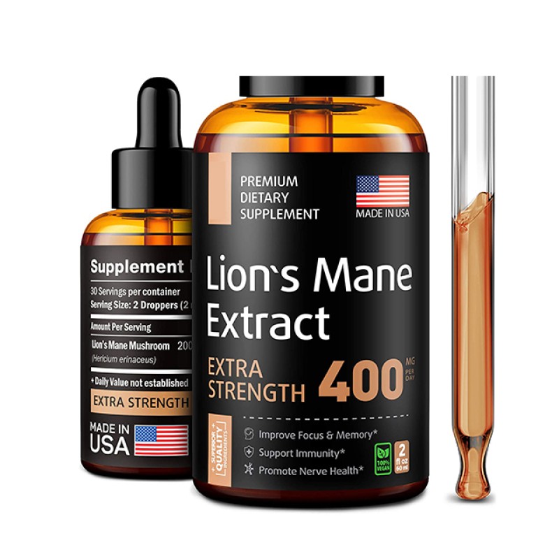 Lions Mane Herbal Extract Supplement Full Body Detox Cleanse Immune Support Brain Booster Pre-Workout Stress Relief