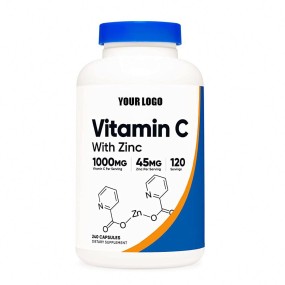 Immune Energy Booster Complex Vitamin C Capsule with Zinc OEM ODM Healthcare Food Maker for Adults Children Beauty Products