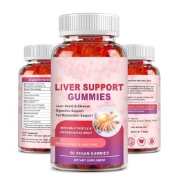 Private Label Liver Support Gummies with Milk Thistle Dandelion Extract Silymarin Cleanse Detox Health