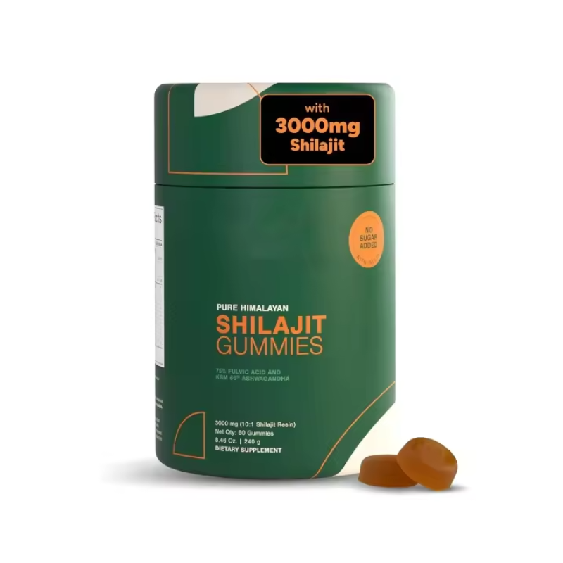 Pure Himalayan Shilajit Gummies 60 Pack with 75% Fulvic Acid 85+ Trace Minerals Ashwagandha Antioxidant for Adults Men Women