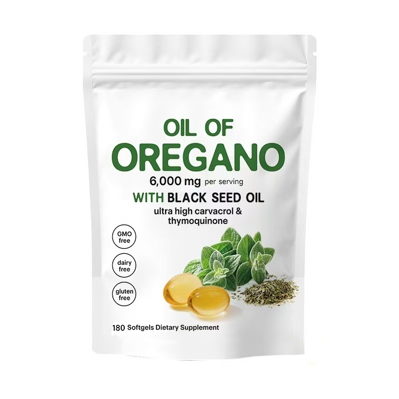 Hot Selling OEM Organic Natural Wild Oregano Oil Softgel Capsules for Adults with Black Seed Oil