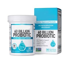 Probiotics 60 Billion CFU - 10 Strains + Organic Prebiotics for Digestive Gut Health and Women Men Supplement