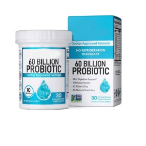 Probiotics 60 Billion CFU - 10 Strains + Organic Prebiotics for Digestive Gut Health and Women Men Supplement