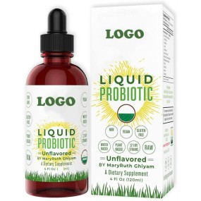 Private Label Vegan Probiotic Supplement Drops Supports Healthy Immune & Digestive System for Adults
