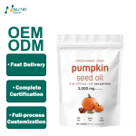 OEM Hot Sale 180-Count Softgels Food Grade Cold Pressed Pumpkin Seed Oil with Saw Palmetto Herbal Supplement Capsules