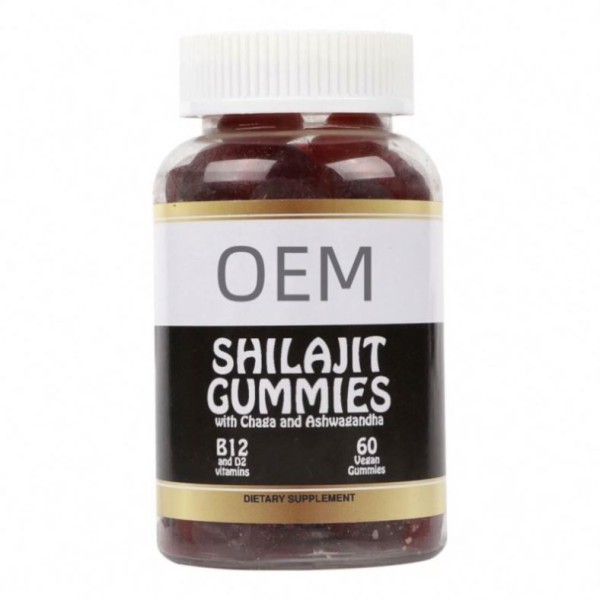 OEM Manufacturer Direct Factory Sale Shilajit Gummies for Men and Women Customizable Logo Label Dosage Form Gummy Candy