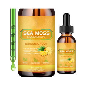 Organic Irish Sea Moss Gel Drops Vitamins Minerals Supplement Burdock Root Adult Immune Joint Digestive Support Beauty Product