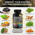 Hot Selling OEM Manufacturer Natural Sea Moss Shilajit Extract Capsules All in One Supplement for Adults Support Custom Label
