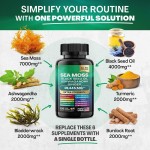 Hot Selling OEM Manufacturer Natural Sea Moss Shilajit Extract Capsules All in One Supplement for Adults Support Custom Label