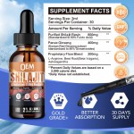 OEM Best Quality Himalayan Shilajit Liquid Dry Drops Resin Lab Tested Fulvic Acid Rich Bottle Packed