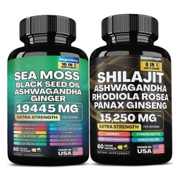 Hot Selling OEM Manufacturer Natural Sea Moss Shilajit Extract Capsules All in One Supplement for Adults Support Custom Label